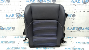 Driver's seat cushion upholstery for Toyota Rav4 19-25, combined leather and fabric, black, heated, blue stitching