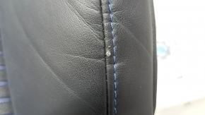 Toyota Rav4 19-25 driver's seat back upholstery, combined leather and fabric, black, heated, blue stitching, scratches