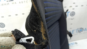Toyota Rav4 19-25 passenger seat upholstery, combined leather and fabric, black, heated, blue stitching, scratched, needs cleaning