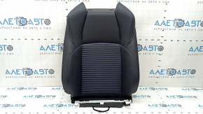 Toyota Rav4 19-25 passenger seat back upholstery, combined leather and fabric, black, heated, blue stitching, scratches, needs cleaning