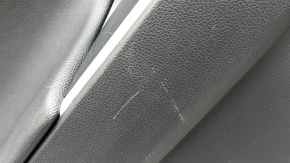 Door trim panel, rear left, Toyota Rav4 19-24, black leather, blue stitching, armrest and insert, black leather, gray molding, with overlays, scratches