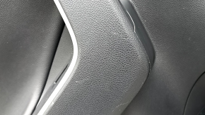 Door trim panel, rear left, Toyota Rav4 19-24, black leather, blue stitching, armrest and insert, black leather, gray molding, with overlays, scratches