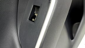 Door trim panel, rear left, Toyota Rav4 19-24, black leather, blue stitching, armrest and insert, black leather, gray molding, with overlays, scratches