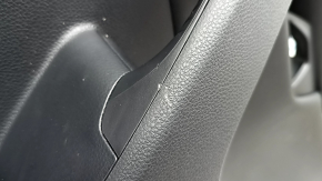 Door trim panel, rear right, Toyota Rav4 19-24, black leather, blue stitching, armrest and insert, black leather, gray molding, with overlays, scratches, bump, dent