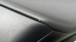 Door trim panel, rear right, Toyota Rav4 19-24, black leather, blue stitching, armrest and insert, black leather, gray molding, with overlays, scratches, bump, dent