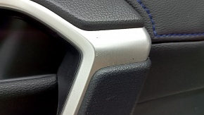 Door trim panel, front left, Toyota Rav4 19-24, black leather, blue stitching, armrest and insert, black leather, gray molding, with overlays, scratches