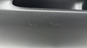 Door trim panel, front left, Toyota Rav4 19-24, black leather, blue stitching, armrest and insert, black leather, gray molding, with overlays, scratches