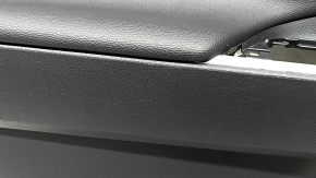 Door trim panel, front left, Toyota Rav4 19-24, black leather, blue stitching, armrest and insert, black leather, gray molding, with overlays, scratches