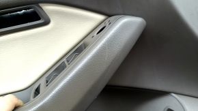 Front left door panel assembly for Audi Q5 8R 09-17, truffel beige, with beige leather insert, leather armrest, glossy wood molding, for seat memory, Premium Plus, Bang & Olufsen, scratches, dents