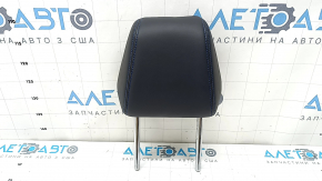 Front left headrest for Toyota Rav4 19-24, black leather, blue stitching