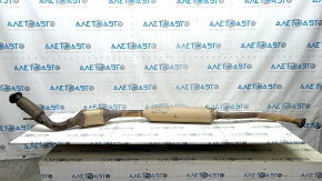 The exhaust pipe with a catalytic converter for a Toyota Rav4 19-22 hybrid, USA built, is dented.