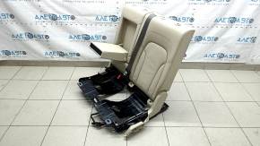 Left rear seat backrest for Audi Q5 8R 09-17, beige leather, with armrest, seat belt and frame, dents