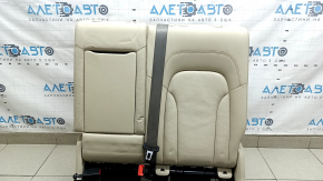 Left rear seat backrest for Audi Q5 8R 09-17, beige leather, with armrest, seat belt and frame, dents