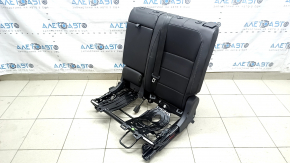 Rear seat backrest, 2nd row, left, VW Tiguan 18-21, black leather, perforated, with belt and armrest, with frame