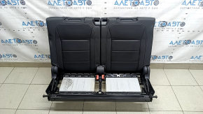 Rear seat backrest, 3rd row, VW Tiguan 18-21, black leather, perforated, with frame, dent, scratches on plastic