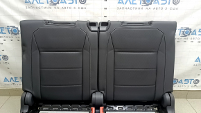 Rear seat backrest, 3rd row, VW Tiguan 18-21, black leather, perforated, with frame, dent, scratches on plastic