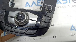 Audi Q5 8R 09-17 center console control with coin compartment, scratches, coating peeling off the knob