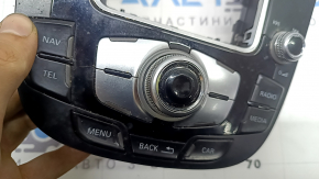 Audi Q5 8R 09-17 center console control with coin compartment, scratches, coating peeling off the knob