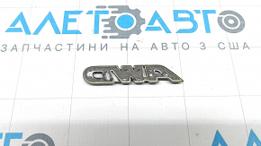 Emblem inscription "AWD" on the rear left door of the Toyota Rav4 19-22, black gloss