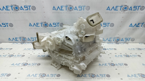 The bare heater housing of the Toyota Rav4 19-22 hybrid air conditioner, white housing, without radiators and actuators.