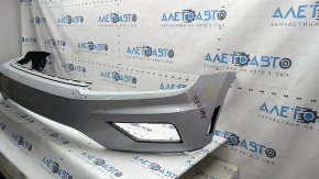 Front bumper bare VW Tiguan 18-21 white LB9Z, without plug, scratches, non-factory holes, blistered paint