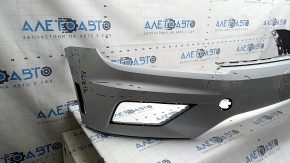 Front bumper bare VW Tiguan 18-21 white LB9Z, without plug, scratches, non-factory holes, blistered paint