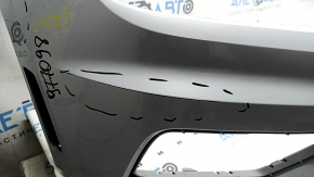 Front bumper bare VW Tiguan 18-21 white LB9Z, without plug, scratches, non-factory holes, blistered paint