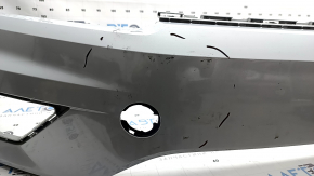 Front bumper bare VW Tiguan 18-21 white LB9Z, without plug, scratches, non-factory holes, blistered paint
