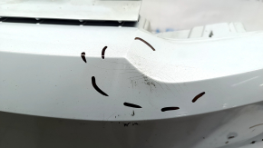 Front bumper bare VW Tiguan 18-21 white LB9Z, without plug, scratches, non-factory holes, blistered paint