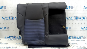 Right rear row backrest trim Toyota Rav4 19-25 combined leather + fabric black, XSE, Hybrid, blue stitching