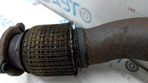 Exhaust line middle section of Audi Q5 8R 11-17 2.0T, hybrid, rusty, torn mesh, broken stud