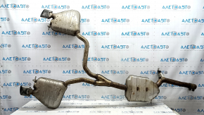Rear muffler with barrels Audi Q5 8R 13-17 2.0T, hybrid with chrome tips, crushed