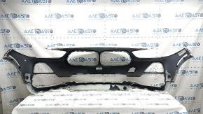 Front bare bumper BMW X2 F39 18-23 white, without headlight washers, worn, non-factory holes