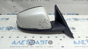 Right side mirror complete BMW X2 F39 18-23 turn signal, heated, auto-folding, memory, Shadow-Line, white, worn