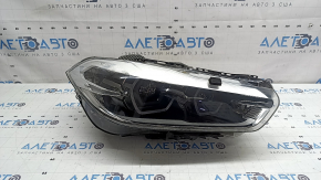 Front right headlight assembly BMW X2 F39 18-23 LED adaptive with mount, worn, needs polishing, chips