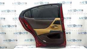 Complete rear left door for Lexus ES300H 19-26 keyless, red 3R1, with curtain, with brown and beige card, with Mark Levinson speaker, bumper