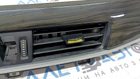 Front panel trim with deflectors, right BMW X2 F39 18-23 chrome + dark wood, chrome defect, trim mount broken, cracked