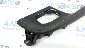 Center console trim for joystick BMW X2 F39 18-23, black leather, dry-cleanable