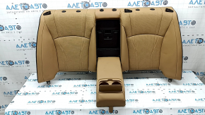 Backrest of the rear row of seats (2nd row) Lexus ES300h 20-22 without airbag, light brown leather with brown, perforation, with armrest, dented, for cleaning