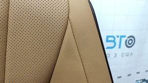 Backrest of the rear row of seats (2nd row) Lexus ES300h 20-22 without airbag, light brown leather with brown, perforation, with armrest, dented, for cleaning