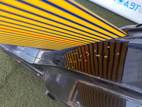 Quarter wing rear left Toyota Rav4 13-18 sawed off, black, under BSM, after repair 0.3-0.55, rusty