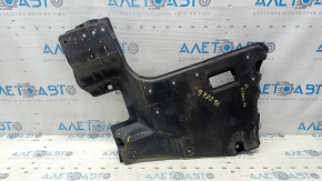 The rear left underbody protection of Lexus ES300h 19-26 is worn and dented