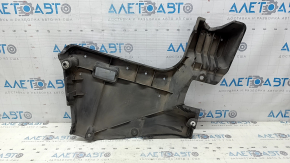 The rear left underbody protection of Lexus ES300h 19-26 is worn and dented