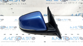 Right side mirror complete BMW X1 F48 16-22 5 pins, turn signal, heated, auto-folding, Shadow-Line, blue