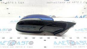 Right side mirror complete BMW X1 F48 16-22 5 pins, turn signal, heated, auto-folding, Shadow-Line, blue