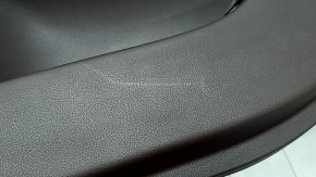 Door trim, rear right card, Lexus ES 19-22, brown leather, armrest and insert, light brown leather, molding under dark wood, glossy, with backlighting, under curtain, Mark Levinson, without curtain and handle, worn