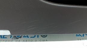 Front left door panel for Lexus ES 19-22, brown leather, armrest and insert, light brown leather, dark wood molding, glossy, with backlighting, Mark Levinson, memory, without handle and memory buttons, scratches