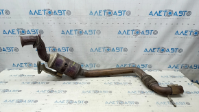 Downpipe with catalytic converter Ford Mustang mk6 18-23 2.3T, with bracket, torn mesh