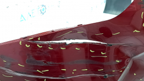 Bare rear bumper Lexus ES250 ES300h 20-26 for parking sensors, red, tears, scratches, broken fasteners, missing fragment