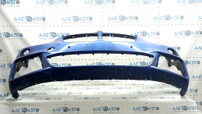 Front bare bumper BMW X1 F48 16-19 for parking sensors and PMA, M-Sport, blue, chips, unfinished holes, cracks, scratches
